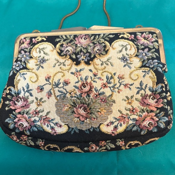 Vintage West Germany Tapestry Purse Clutch Bag 1950’s